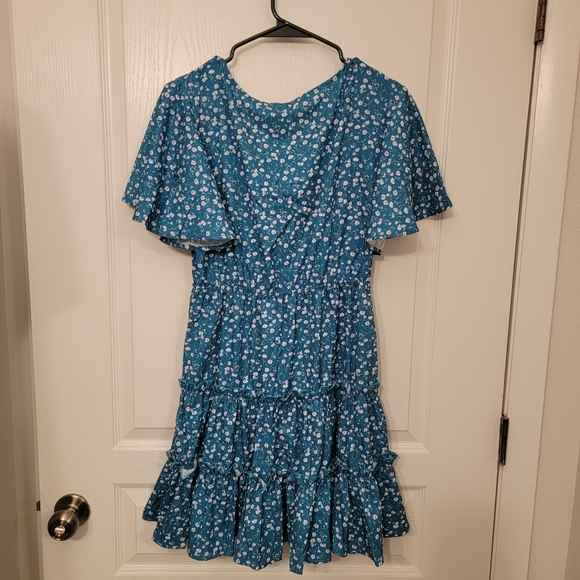 Floral Open Chest Midi Spring Dress - Picture 2 of 3